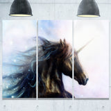 black unicorn animal digital art canvas print PT7193