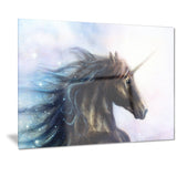 black unicorn animal digital art canvas print PT7193