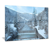winter mountain stream landscape photo canvas print PT7199