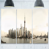 shanghai's modern architecture cityscape photo canvas print PT7219