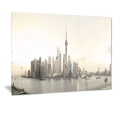 shanghai's modern architecture cityscape photo canvas print PT7219