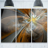 symmetrical yellow fractal flower digital art canvas print PT7254