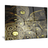 symmetrical gold fractal flower digital art floral canvas print PT7255
