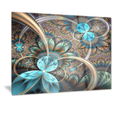 light blue fractal flower digital art floral canvas print PT7261