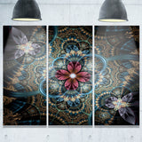 dark purple fractal flower digital art floral canvas print PT7262