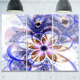 blue light fractal flower digital art floral canvas print PT7271