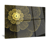 light yellow metallic fabric flower digital art canvas print PT7275