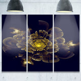 golden metallic fractal flower digital art canvas print PT7278