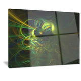 green fractal light forms abstract digital canvas art print PT7285