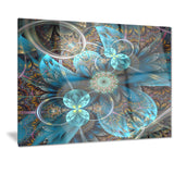 fractal blue flowers digital art floral canvas print PT7288