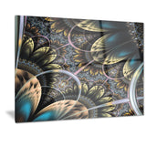 symmetrical dark orange fractal flower digital art canvas print PT7290