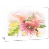 pink and red floral design watercolor floral art canvas print PT7301