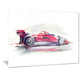 red formula one car digital art car canvas print PT7319
