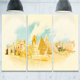cairo panoramic view cityscape watercolor canvas print PT7376