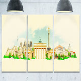 berlin panoramic view cityscape watercolor canvas print PT7382