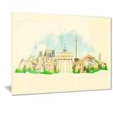 berlin panoramic view cityscape watercolor canvas print PT7382