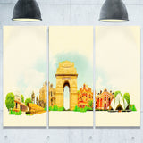 delhi panoramic view cityscape watercolor canvas print PT7385