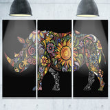 cheerful rhinoceros animal digital art canvas print PT7403