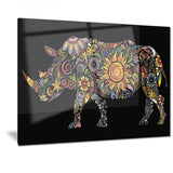 cheerful rhinoceros animal digital art canvas print PT7403