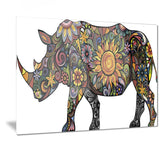 cheerful rhinoceros on white animal digital canvas print PT7406