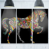 horse and rainbow animal digital art canvas print PT7410