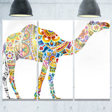 cheerful floral camel digital art canvas print PT7419