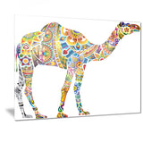 cheerful floral camel digital art canvas print PT7419