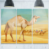 camel walking in desert watercolor animal canvas print PT7438