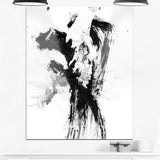 black paint stain abstract canvas art print PT7440