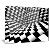 oPTical black and white pattern abstract canvas art print PT7451