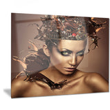 woman with chocolate in head portrait canvas art print PT7460