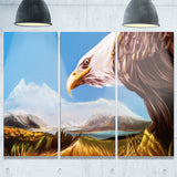 eagle flying in sky digital art animal canvas art print PT7463