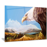 eagle flying in sky digital art animal canvas art print PT7463