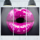 purple lip makeup modern portrait canvas art print PT7464
