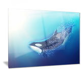 killer whale and sea animal digital art canvas print PT7471