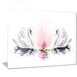 floating swans on white background animal canvas art print PT7490