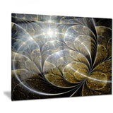 symmetrical gold fractal flower with lighting floral canvas print PT7505