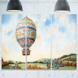 hot air balloon illustration digital art canvas print PT7507