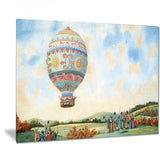 hot air balloon illustration digital art canvas print PT7507