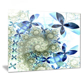 blue and green fractal flowers digital art floral canvas print PT7514