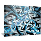 blue spiral fractal design abstract digital art canvas print PT7517