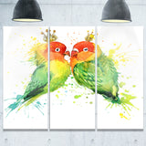 family parrots watercolor animal canvas art print PT7520
