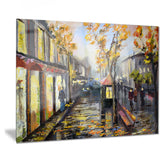 city in yellow shade modern cityscape canvas art print PT7523