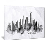 chicago black silhouette cityscape painting canvas print PT7533