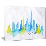 chicago blue green silhouette – cityscape canvas print PT7535