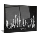 dubai dark silhouette cityscape painting canvas print PT7540