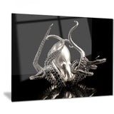 silver octopus abstract digital art canvas print PT7542