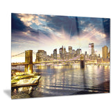brooklyn bridge and manhattan skyline cityscape canvas print PT7549