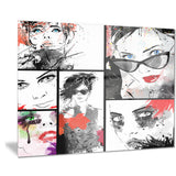 beautiful faces collage portrait digital art canvas print PT7586