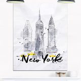 new york buildings watercolor painting cityscape canvas print PT7600